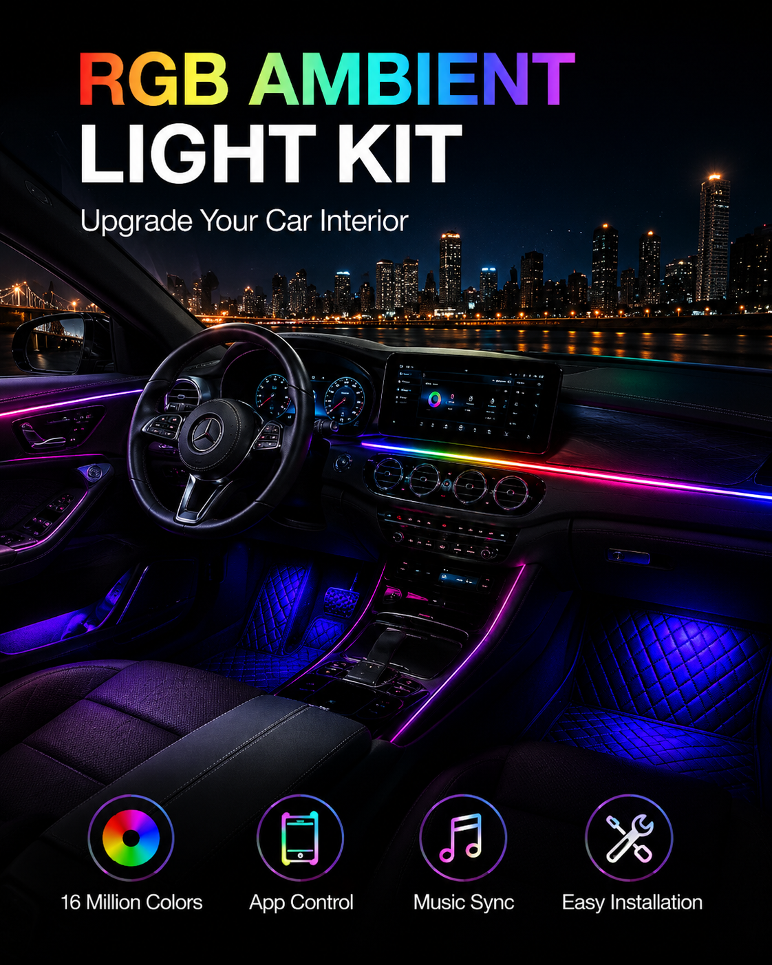 Vensley Rbg Complete Ambient Lights Kit
